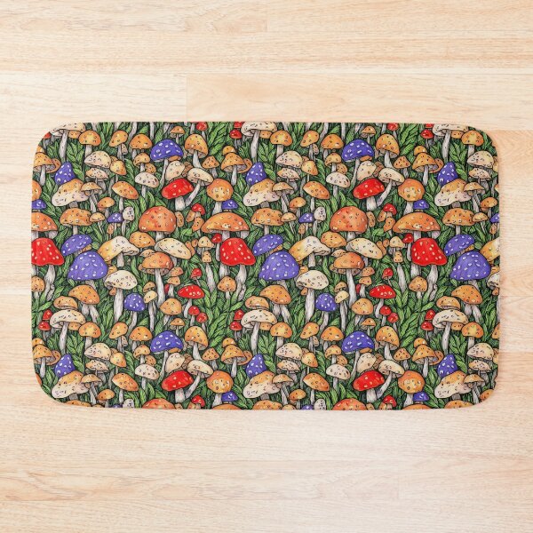 Item preview, Vintage Mushroom Designs - Brown, Red, White and Blue Toadstools designed and sold by PVTreasures.