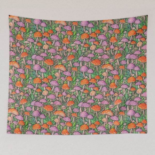 Item preview, Vintage Mushroom Designs - Purple and Red Toadstools designed and sold by PVTreasures.