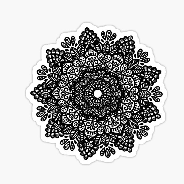 Black and white mandala Sticker