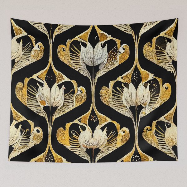 Item preview, Art Deco design - peacock noir VIII designed and sold by RoseAesthetic.