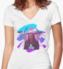 Vaporwave Der Raum Shirt mit V-Ausschnitt