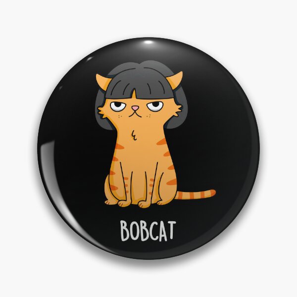 Item preview, Bobcat With Bob Hair Funny Cat Puns (Dark BG) designed and sold by punnybone.