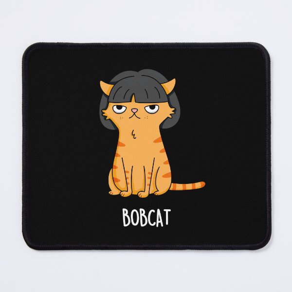 Item preview, Bobcat With Bob Hair Funny Cat Puns (Dark BG) designed and sold by punnybone.