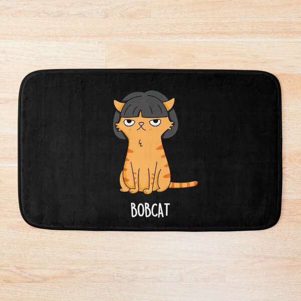 Item preview, Bobcat With Bob Hair Funny Cat Puns (Dark BG) designed and sold by punnybone.