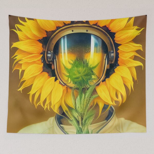 Item preview, Surreal Retro Sunflower Oxygen Mask  designed and sold by The Oracle of Surrealism Sublime Consciousness.