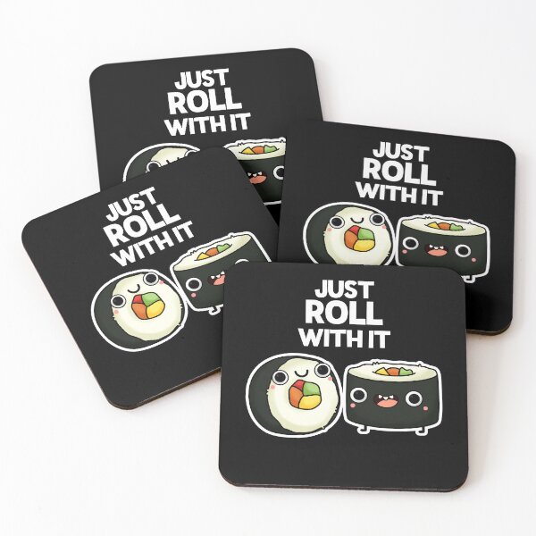Item preview, Just Roll With It Funny Sushi Puns (Dark BG) designed and sold by punnybone.