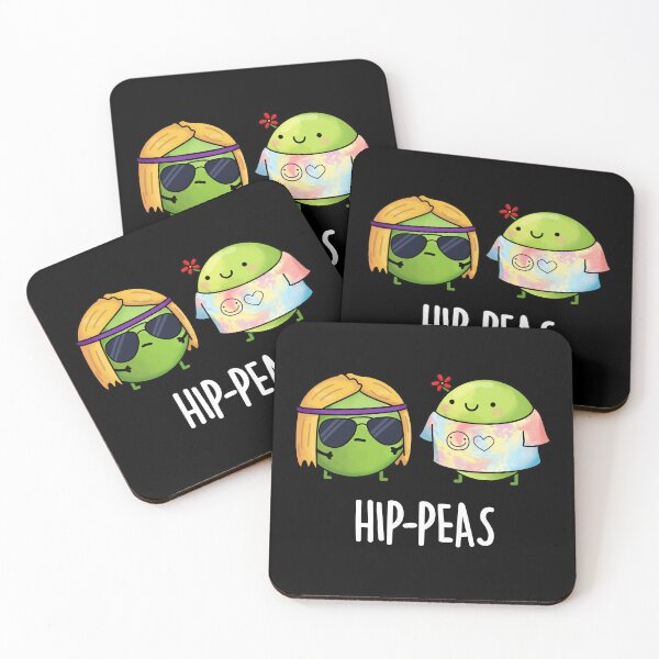 Item preview, Hip-peas Hippie Funny Peas Puns (Dark BG) designed and sold by punnybone.