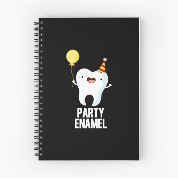 Item preview, Party Enamel Funny Tooth Puns (Dark BG) designed and sold by punnybone.