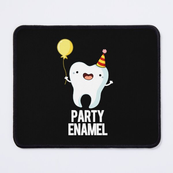 Item preview, Party Enamel Funny Tooth Puns (Dark BG) designed and sold by punnybone.