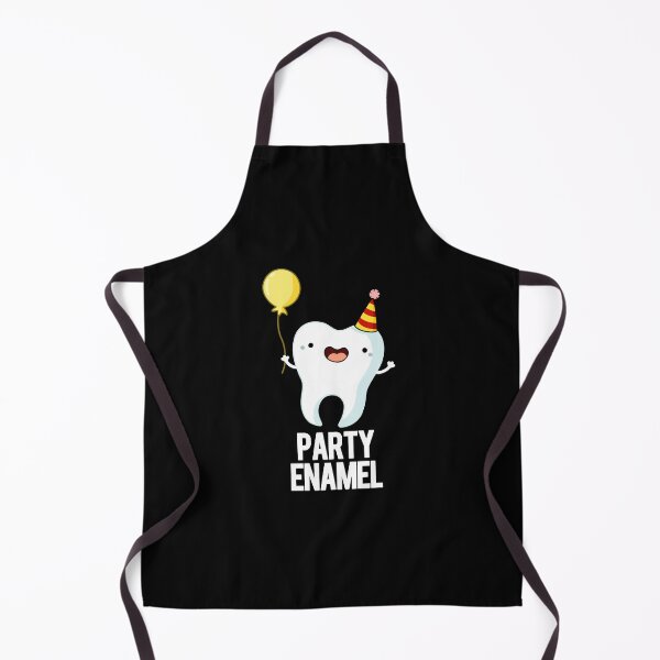 Item preview, Party Enamel Funny Tooth Puns (Dark BG) designed and sold by punnybone.