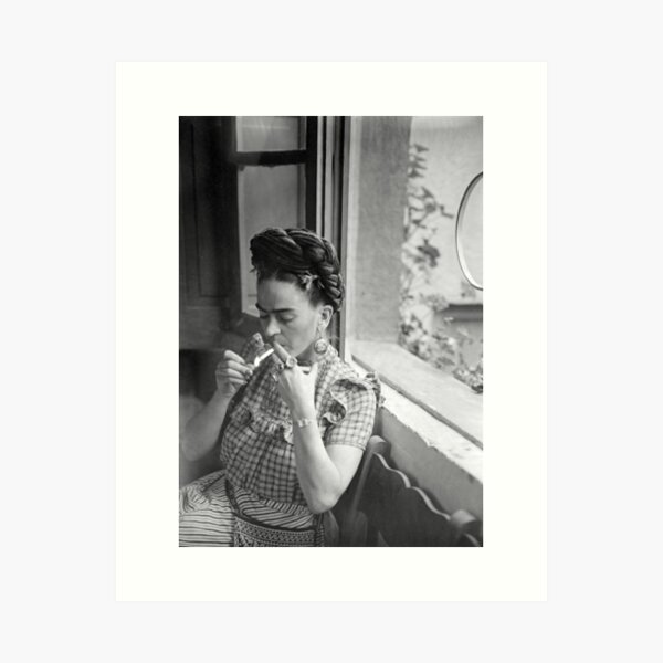 Rare Frida Kahlo Smoking  Art Print