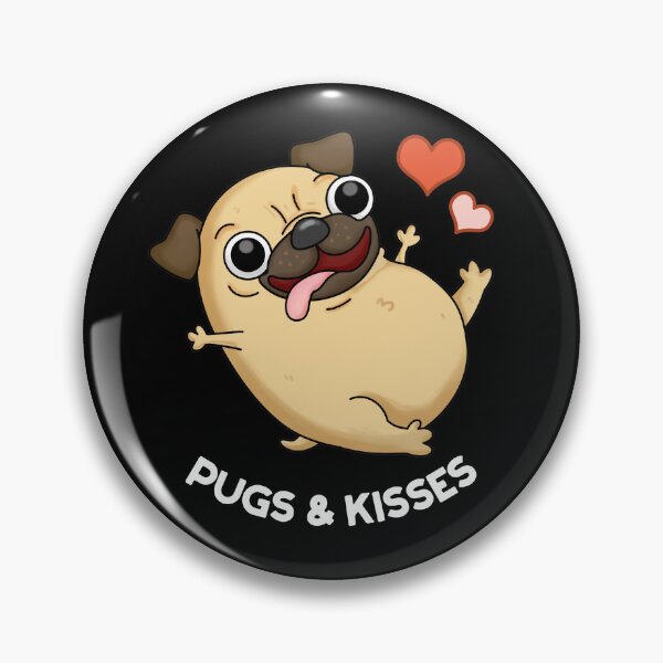 Item preview, Pugs And Kisses Funny Dog Puns (Dark BG) designed and sold by punnybone.