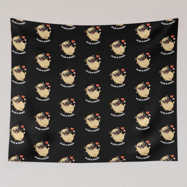 Item preview, Pugs And Kisses Funny Dog Puns (Dark BG) designed and sold by punnybone.