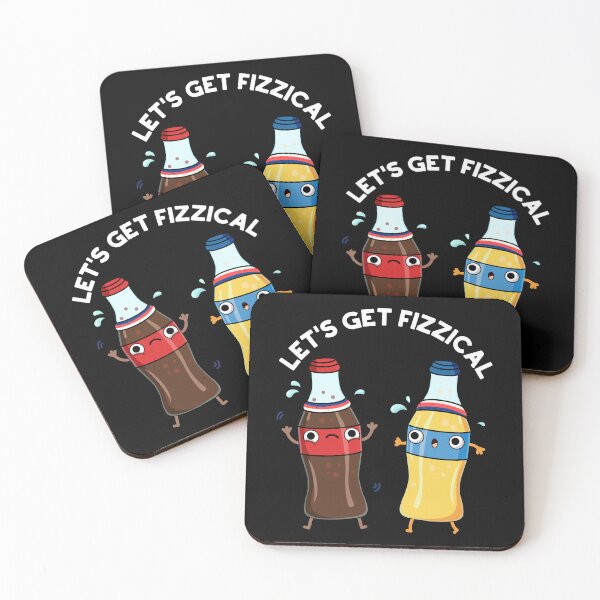 Item preview, Let's Get Fizzical Funny Soda Pop Puns (Dark BG) designed and sold by punnybone.
