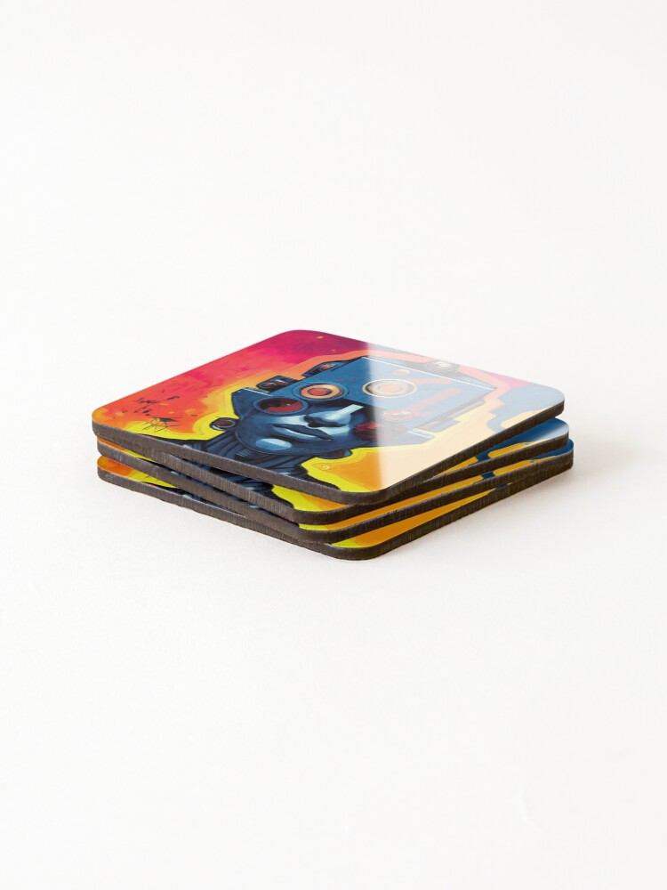 Thumbnail 4 of 5, Coasters (Set of 4), Cyborg Nation designed and sold by ThinkFunDesign.