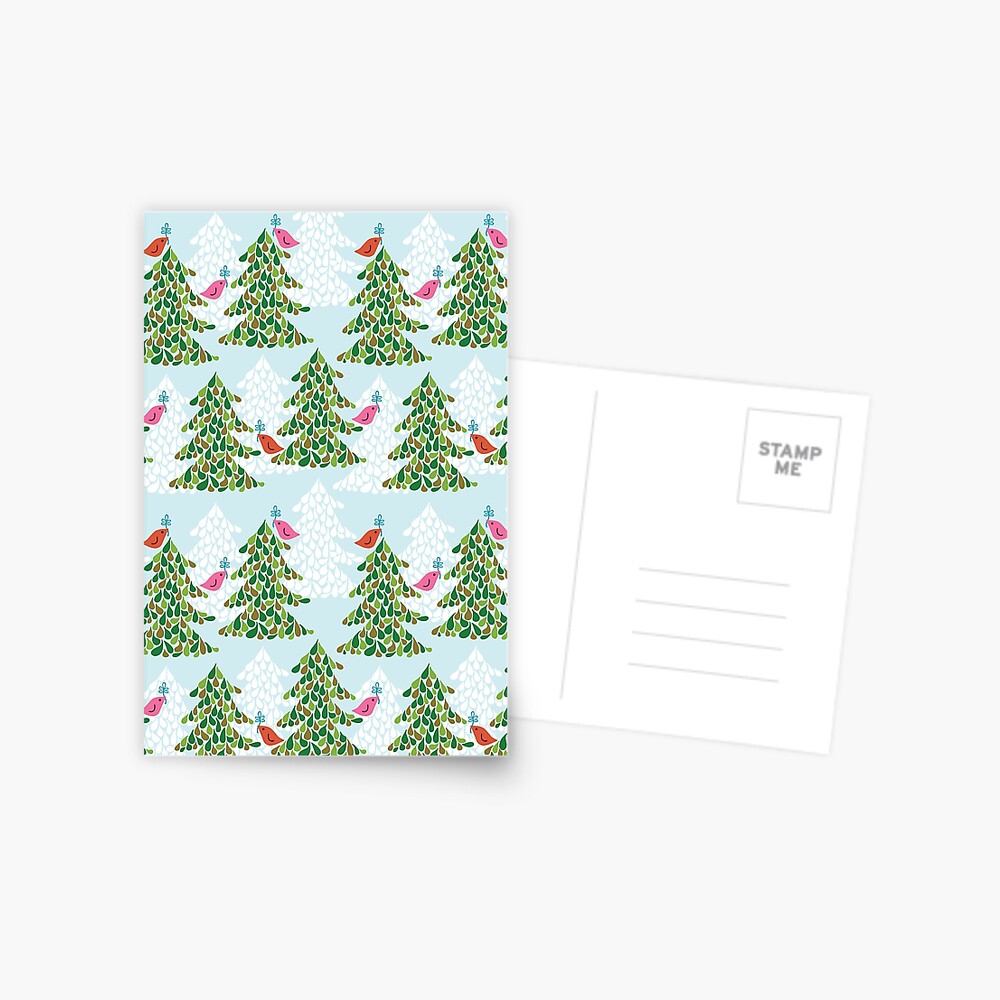 Postkarte for Sale mit Vögel Tauben Olivenzweig Weihnachtsbaum