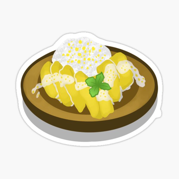 Thai Food Mango Sticky Rice Sticker For Sale By Digital97 Redbubble