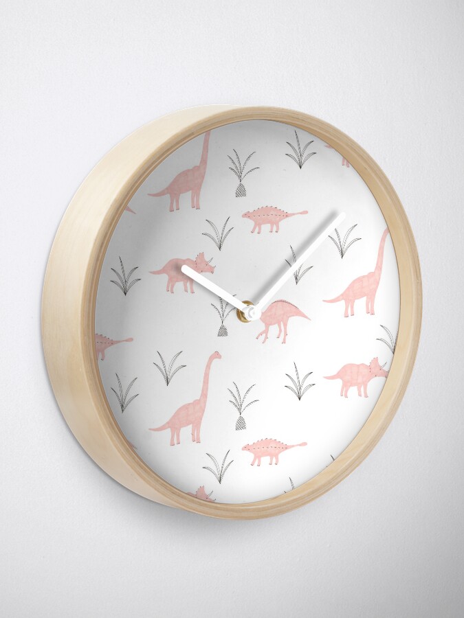 Alternate view of Pink Dinosaurs Clock