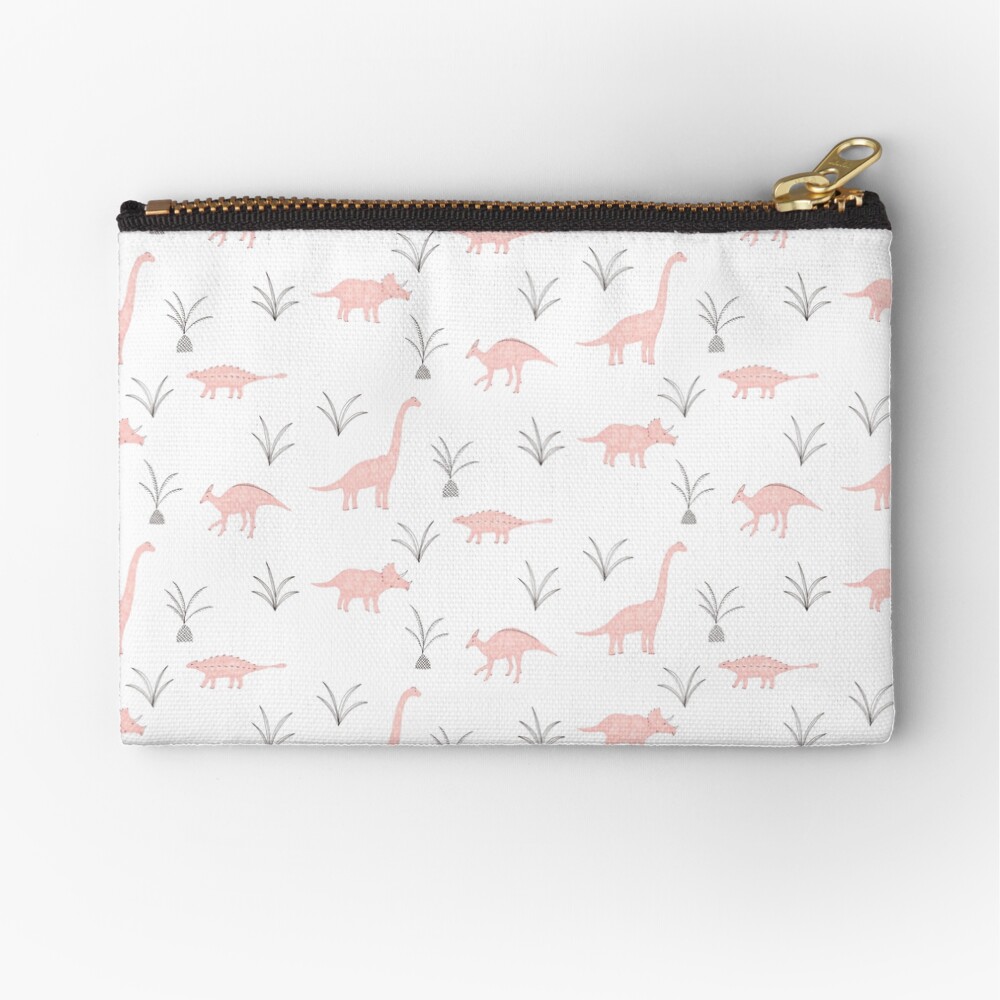 Pink Dinosaurs Zipper Pouch