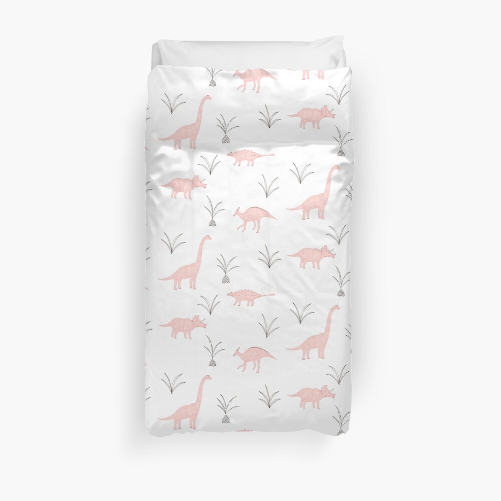 "Pink Dinosaurs" Duvet Cover by lhollyberry Redbubble