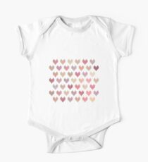 Colorful Knitted Hearts One Piece - Short Sleeve