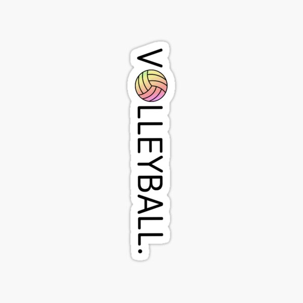 Volleyball. Pink and Yellow Sticker