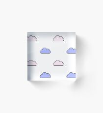 Pink + Blue Clouds Acrylic Block