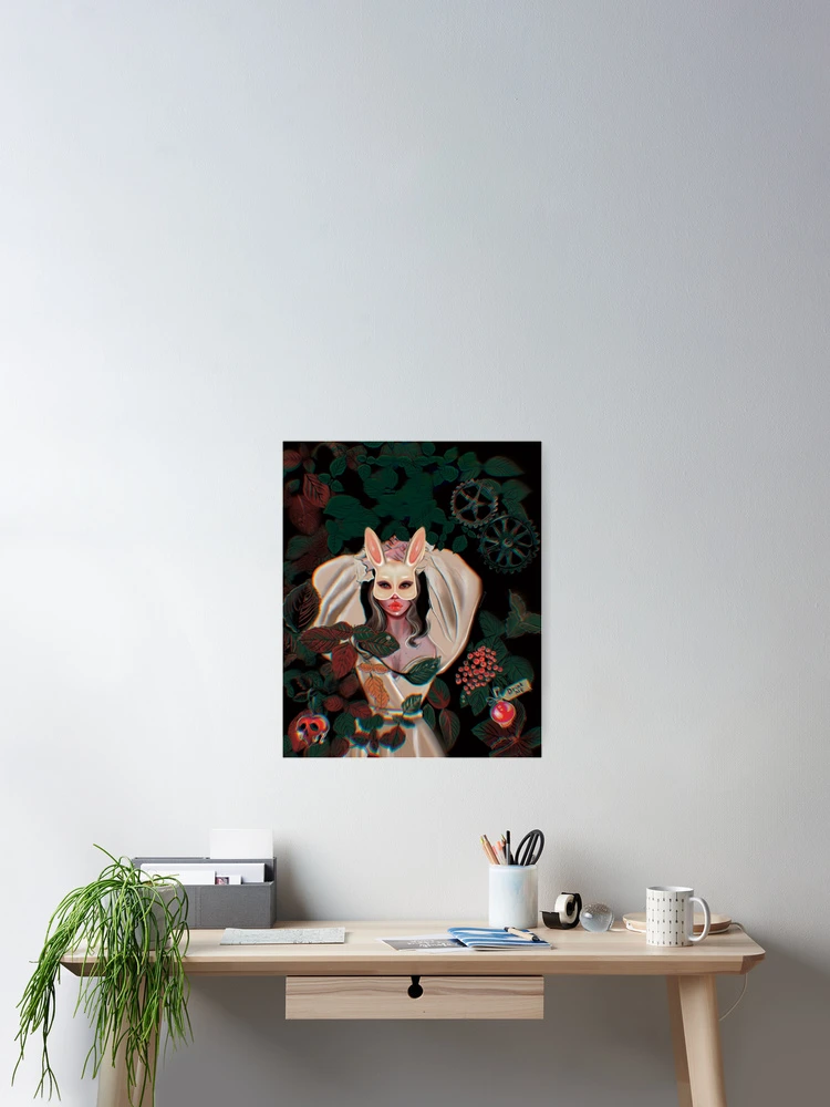 Thumbnail 2 of 3, Poster, Alice In Rabbit Mask designed and sold by xsaxsandra.