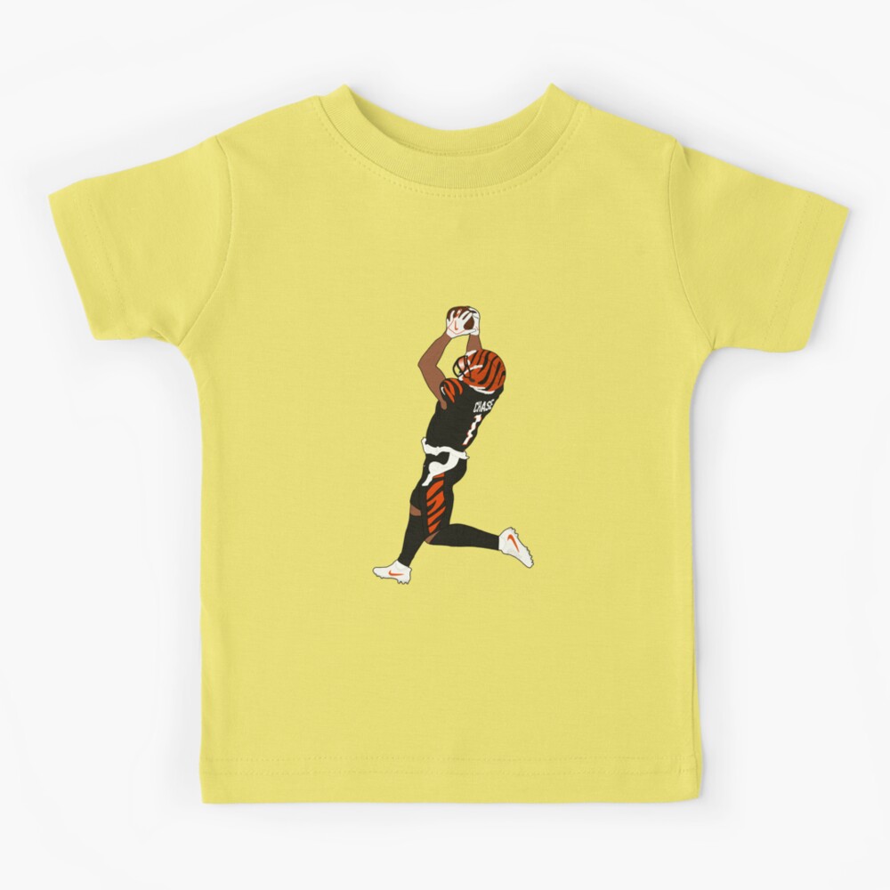 Yellow Art Ja'Marr Chase Typography Cincinnati Bengals T-Shirt