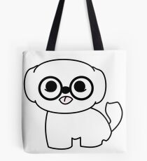 Shih Tzu Puppy with Glasses Tote Bag