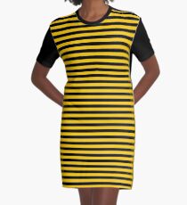 Black and Yellow Bee | Stripes | Halloween Outfit Graphic T-Shirt Dress