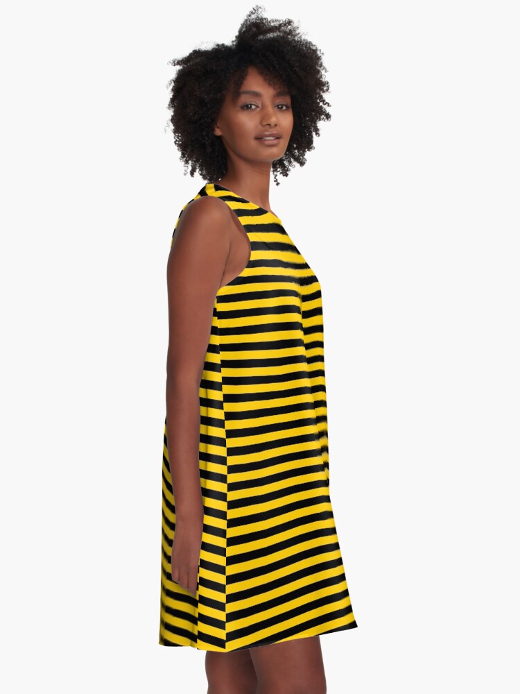 Alternate view of Black and Yellow Bee | Stripes | Halloween Outfit A-Line Dress