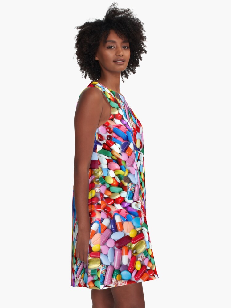 Thumbnail 2 of 4, A-Line Dress, Little Pills designed and sold by ogfx.