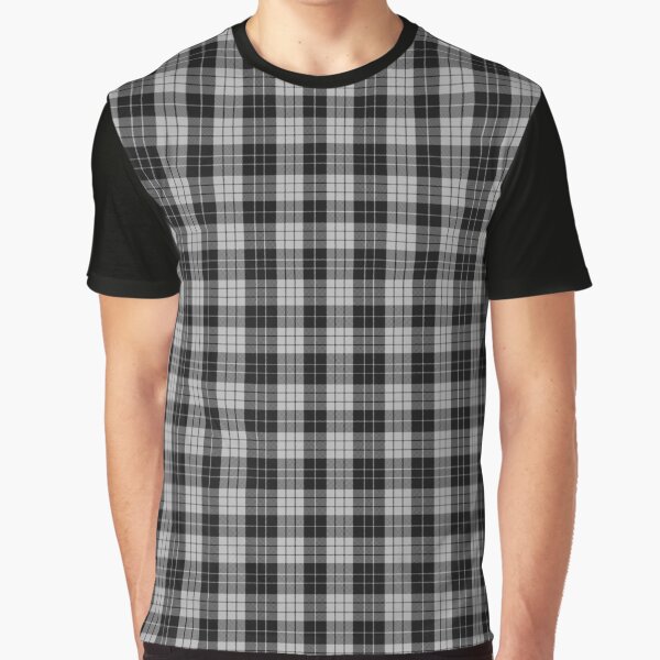 Scott Black and White Tartan T-Shirt