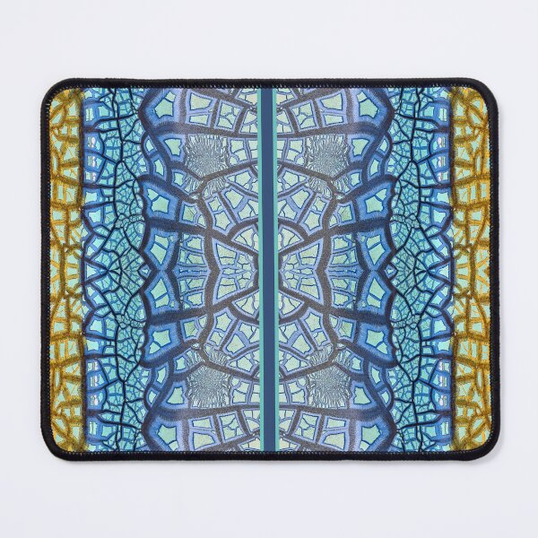 Item preview, Peeling Paint Tribal Mandala-style Mosaic Pattern - Yellow Blue Jade - Vicki Hadfield designed and sold by Printable Pressies.