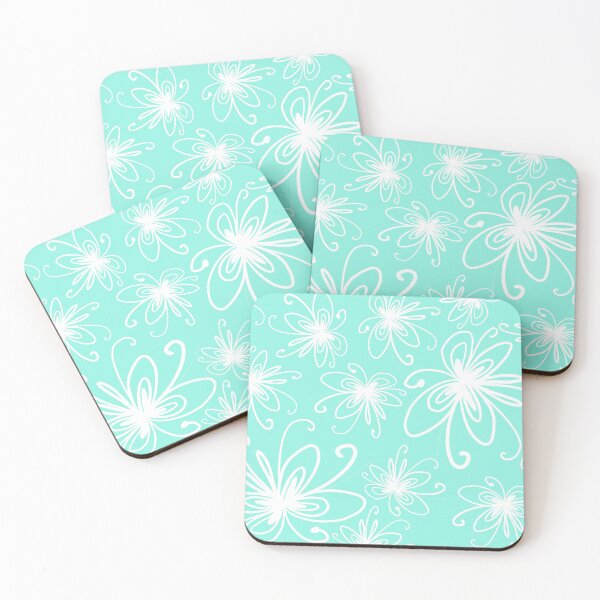 Item preview, Doodle Flower in White with Blue Background designed and sold by MyArt23.