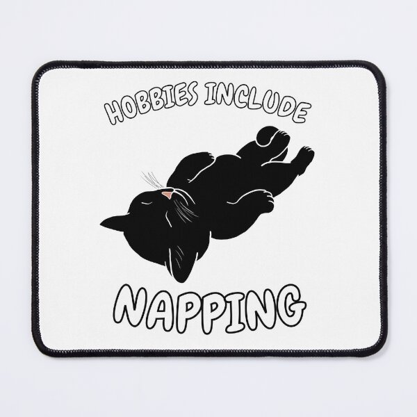 Item preview, Hobbies Include Napping | Sleeping Black Cat designed and sold by RuggedRoo.