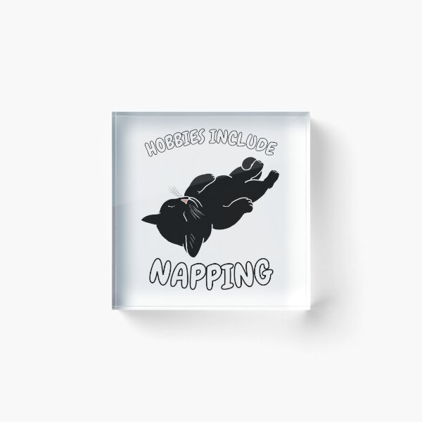 Item preview, Hobbies Include Napping | Sleeping Black Cat designed and sold by RuggedRoo.