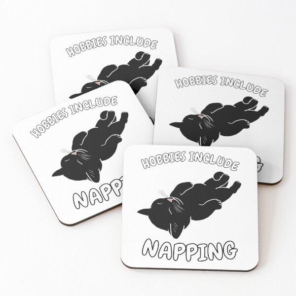 Item preview, Hobbies Include Napping | Sleeping Black Cat designed and sold by RuggedRoo.