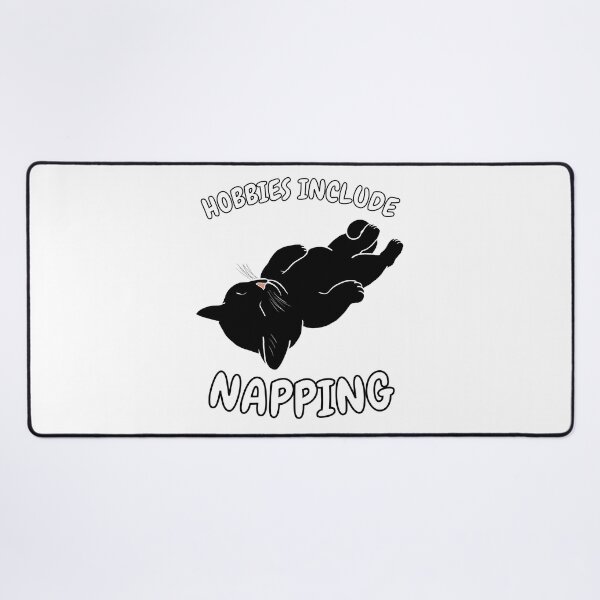 Item preview, Hobbies Include Napping | Sleeping Black Cat designed and sold by RuggedRoo.