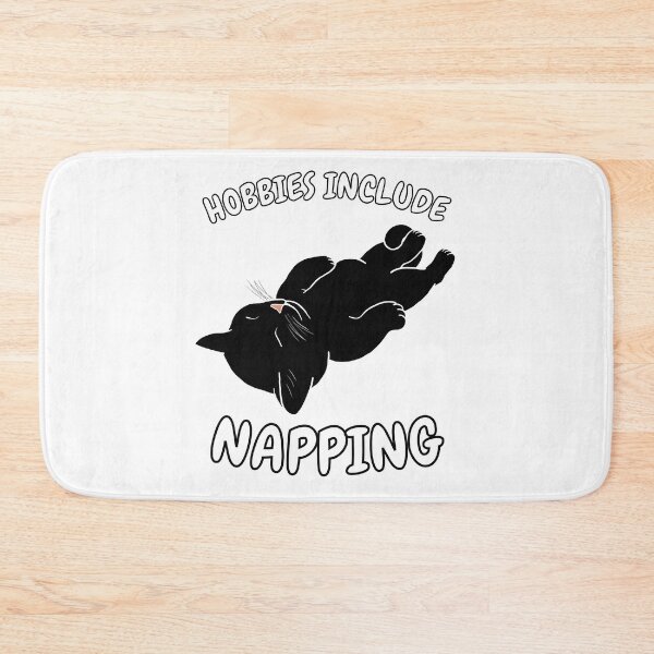 Item preview, Hobbies Include Napping | Sleeping Black Cat designed and sold by RuggedRoo.
