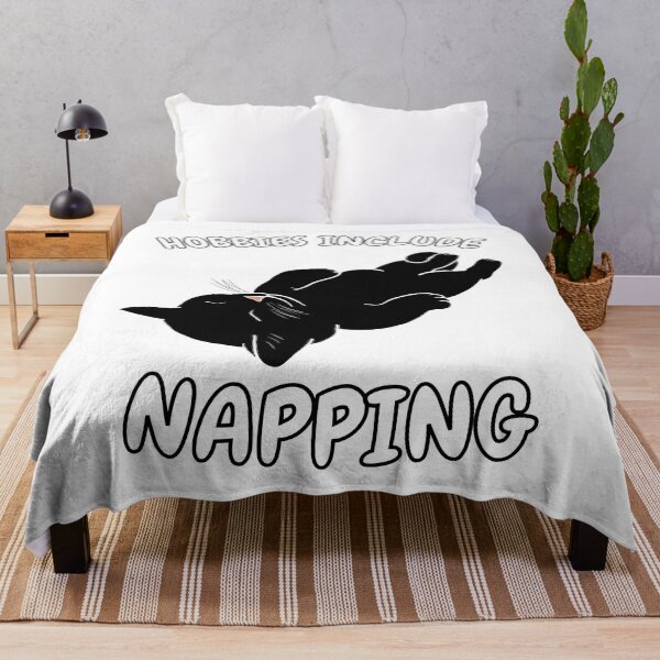 Item preview, Hobbies Include Napping | Sleeping Black Cat designed and sold by RuggedRoo.