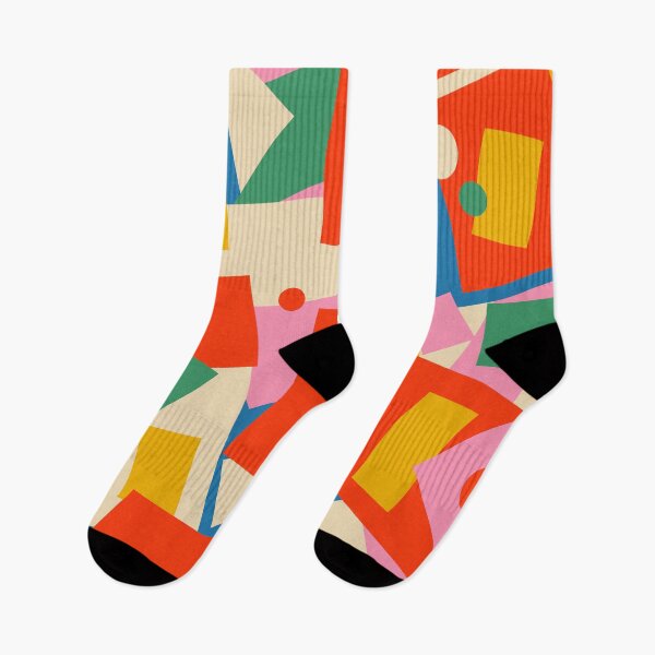 Item preview, New 80s Geometric Dot Patchwork Abstract in Rainbow Pop Colors designed and sold by kierkegaard.