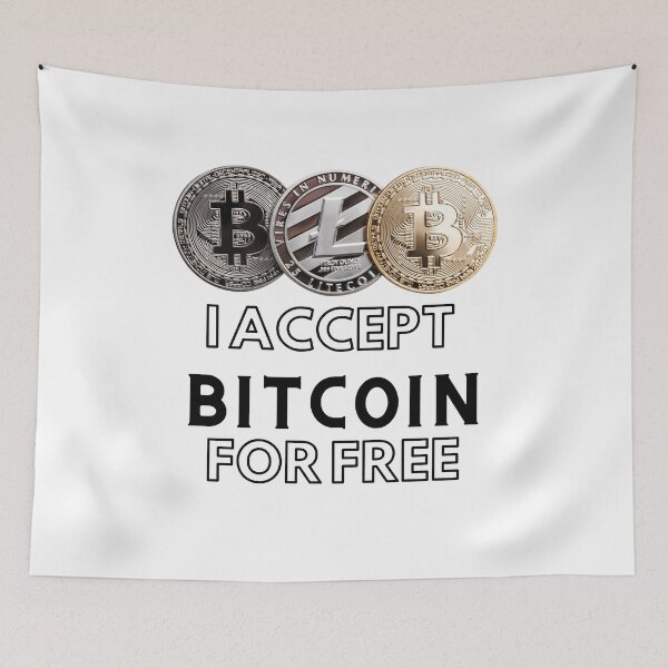 Item preview, I Accept Bitcoin For Free designed and sold by Quirky Dez.