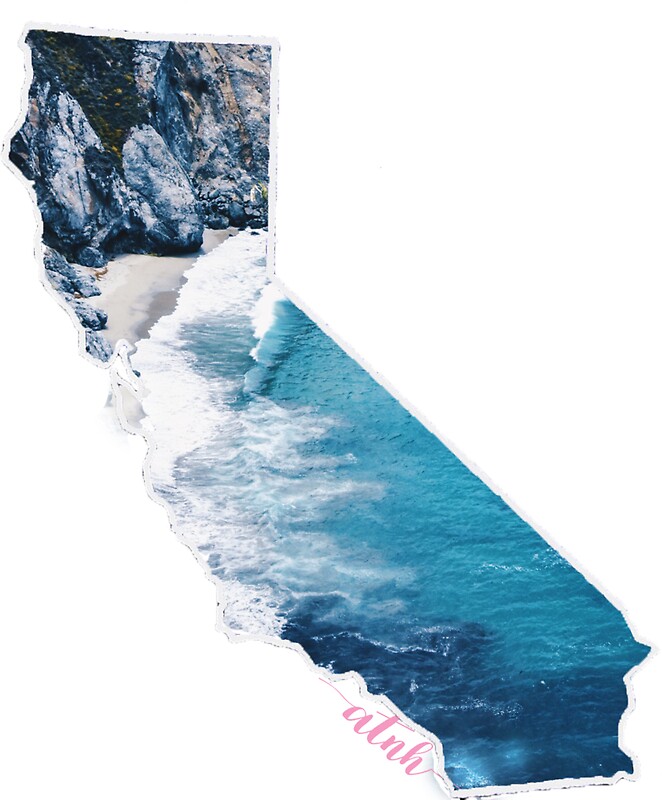 “California Coastal Silhouette” Stickers by anhthyho | Redbubble