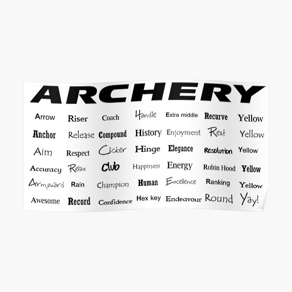 "Archery words" Poster by archerylife Redbubble