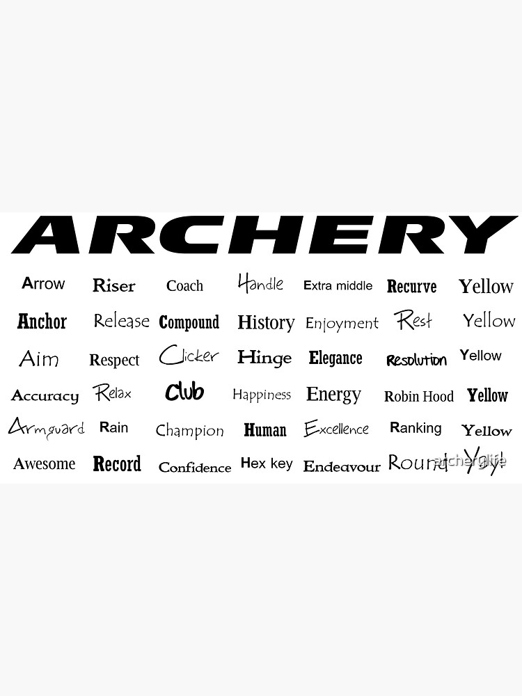 5 letter words from archery