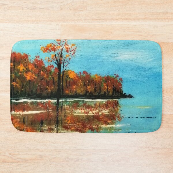 Item preview, Autumn by the Lake, a painting painted on wood. landscape painting designed and sold by Anke Franikowski.