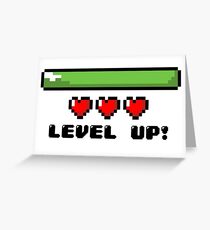 Level Up Pixel Art Greeting Card