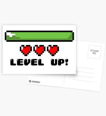 Level Up Pixel Art Postcards